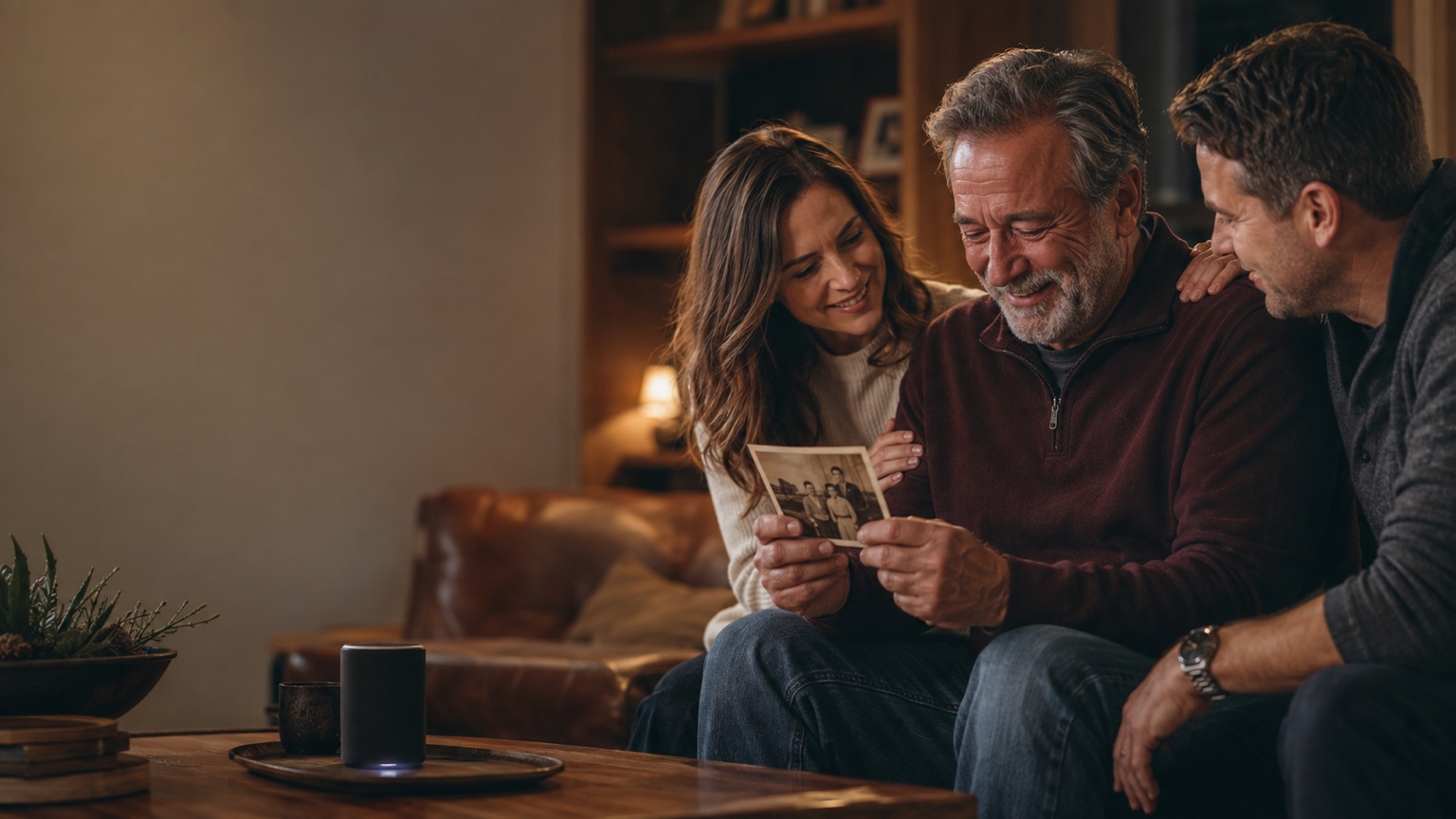 Family sharing memories
